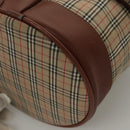 Burberrys Nova Check Shoulder Bag Canvas Beige Auth sw231-14