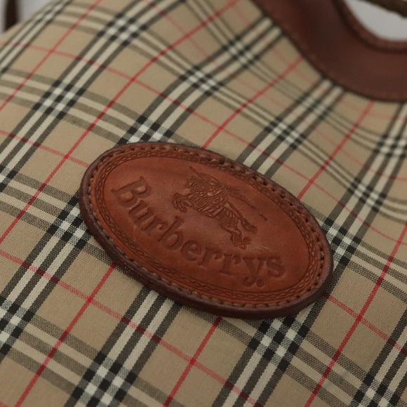 Burberrys Nova Check Shoulder Bag Canvas Beige Auth sw231