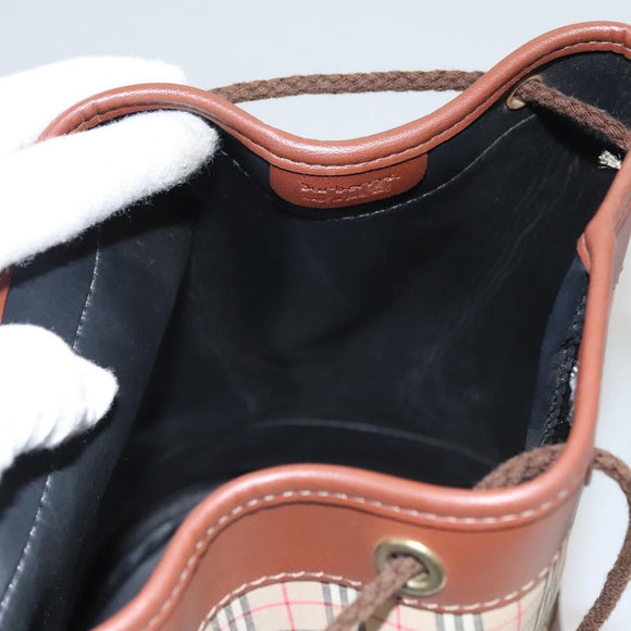 Burberrys Nova Check Shoulder Bag Canvas Beige Auth sw231