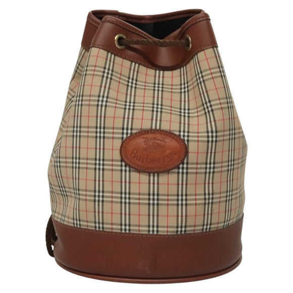 Burberrys Nova Check Shoulder Bag Canvas Beige Auth sw231