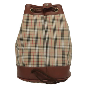 Burberrys Nova Check Shoulder Bag Canvas Beige Auth sw231 - 0