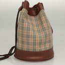 Burberrys Nova Check Shoulder Bag Canvas Beige Auth sw231-4