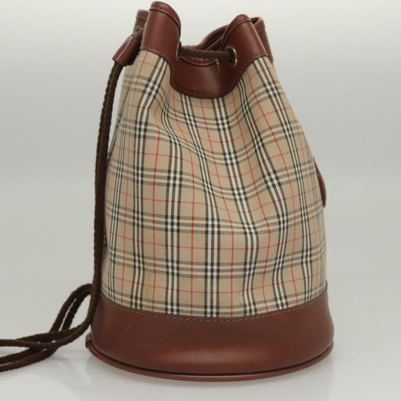 Burberrys Nova Check Shoulder Bag Canvas Beige Auth sw231