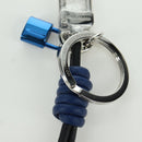 LOUIS VUITTON Porte Cles Knot Lock Charm Leather Blue M61713 LV Auth SW2312M-8