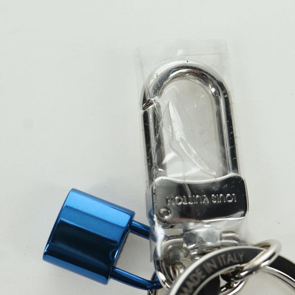 LOUIS VUITTON Porte Cles Knot Lock Charm Leather Blue M61713 LV Auth SW2312M