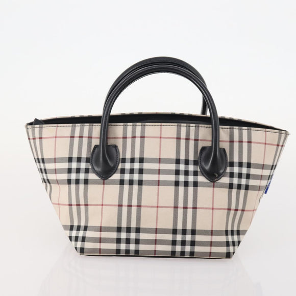 Burberrys Burberry Nova Check Hand Bag Nylon 4 Set Green Gray beige Auth SW2319