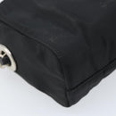PRADA Umhängetasche mit Kette Nylon Schwarz Gold Auth SW2325A-17