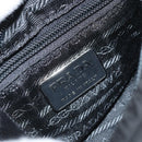 PRADA Umhängetasche mit Kette Nylon Schwarz Gold Auth SW2325A-19