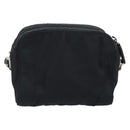 PRADA Umhängetasche mit Kette Nylon Schwarz Gold Auth SW2325A-2