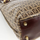 FENDI Zucchino Canvas Hand Bag Beige Gold Auth SW2327A-15