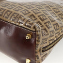 FENDI Zucchino Canvas Hand Bag Beige Gold Auth SW2327A-16