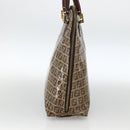 FENDI Zucchino Canvas Hand Bag Beige Gold Auth SW2327A-4