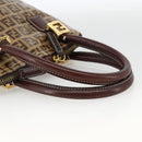 FENDI Zucchino Canvas Hand Bag Beige Gold Auth SW2327A-7