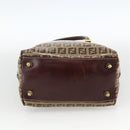 FENDI Zucchino Canvas Hand Bag Beige Gold Auth SW2327A-5
