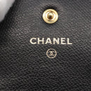CHANEL Cigarette Case Leather Black Gold CC Auth SW2330A-10