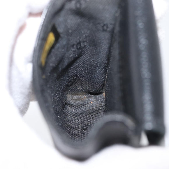 CHANEL Cigarette Case Leather Black Gold CC Auth SW2330A