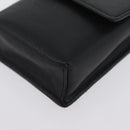 CHANEL Cigarette Case Leather Black Gold CC Auth SW2330A-15