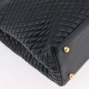 BALLY Quilted Shoulder Bag Leather Navy Gold Auth SW2333A-15