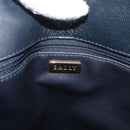 BALLY Quilted Shoulder Bag Leather Navy Gold Auth SW2333A-11