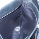 BALLY Quilted Shoulder Bag Leather Navy Gold Auth SW2333A-20