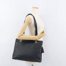 BALLY Quilted Shoulder Bag Leather Navy Gold Auth SW2333A-24