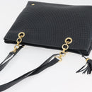 BALLY Quilted Shoulder Bag Leather Navy Gold Auth SW2333A-6