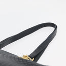 BALLY Quilted Shoulder Bag Leather Navy Gold Auth SW2333A-8