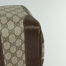 GUCCI GG Supreme Web Sherry Line Hand Bag PVC Beige Gold Red Auth sw234-15