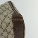 GUCCI GG Supreme Web Sherry Line Hand Bag PVC Beige Gold Red Auth sw234-9