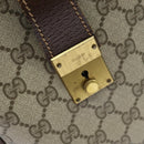 GUCCI GG Supreme Web Sherry Line Hand Bag PVC Beige Gold Red Auth sw234-10