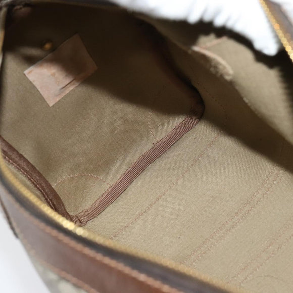 GUCCI GG Supreme Web Sherry Line Hand Bag PVC Beige Gold Red Auth sw234