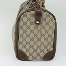 GUCCI GG Supreme Web Sherry Line Hand Bag PVC Beige Gold Red Auth sw234-4