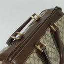 GUCCI GG Supreme Web Sherry Line Hand Bag PVC Beige Gold Red Auth sw234-6