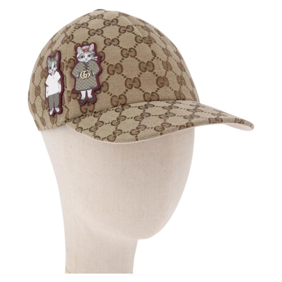 GUCCI GG Canvas Yuko Higuchi Cap Beige 847862 Auth SW2340SAM