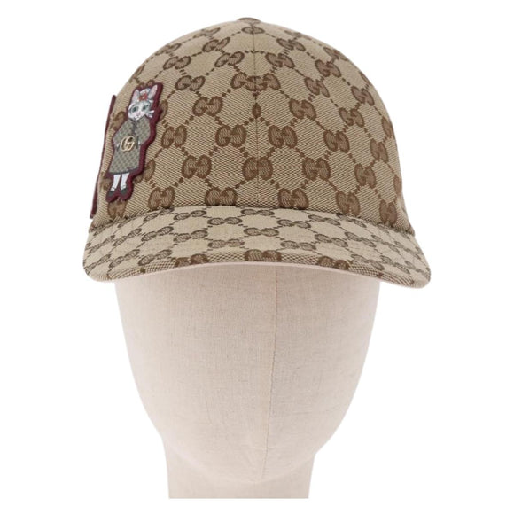 GUCCI GG Canvas Yuko Higuchi Cap Beige 847862 Auth SW2340SAM