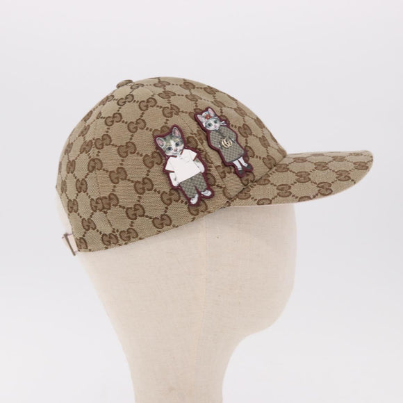 GUCCI GG Canvas Yuko Higuchi Cap Beige 847862 Auth SW2340SAM