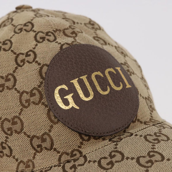 GUCCI GG Canvas Cap Beige 576253 Auth SW2342V