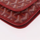 GOYARD Herringbone Shoulder Bag PVC Red Silver Auth SW2347SM-9