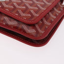 GOYARD Herringbone Shoulder Bag PVC Red Silver Auth SW2347SM-14