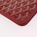 GOYARD Herringbone Shoulder Bag PVC Red Silver Auth SW2347SM-15