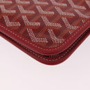 GOYARD Herringbone Shoulder Bag PVC Red Silver Auth SW2347SM-16