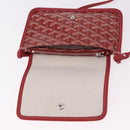 GOYARD Herringbone Shoulder Bag PVC Red Silver Auth SW2347SM-10