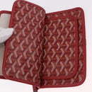 GOYARD Herringbone Shoulder Bag PVC Red Silver Auth SW2347SM-12