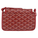 GOYARD Herringbone Shoulder Bag PVC Red Silver Auth SW2347SM-2