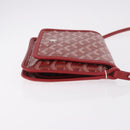 GOYARD Herringbone Shoulder Bag PVC Red Silver Auth SW2347SM-3