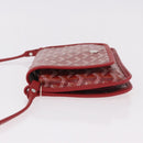 GOYARD Herringbone Shoulder Bag PVC Red Silver Auth SW2347SM-4