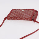 GOYARD Herringbone Shoulder Bag PVC Red Silver Auth SW2347SM-6