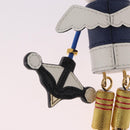 PRADA Robot Key Holder Metal Leather White Navy 2TR034 Auth SW2350V-10