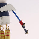 PRADA Robot Key Holder Metal Leather White Navy 2TR034 Auth SW2350V-11