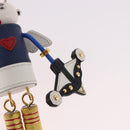 PRADA Robot Key Holder Metal Leather White Navy 2TR034 Auth SW2350V-5